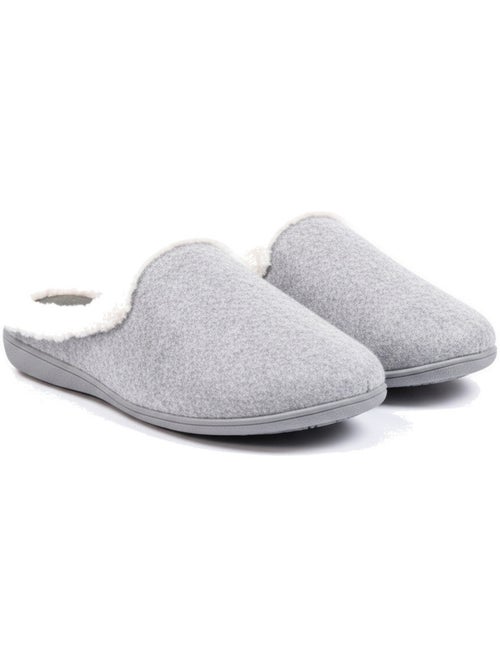 Ozabi mules femme hiver, feutrine unie chinée, encolure fausse fourrure - Kiabi Ozabi mules femme hiver, feutrine unie chinée, encolure fausse fourrure - Kiabi