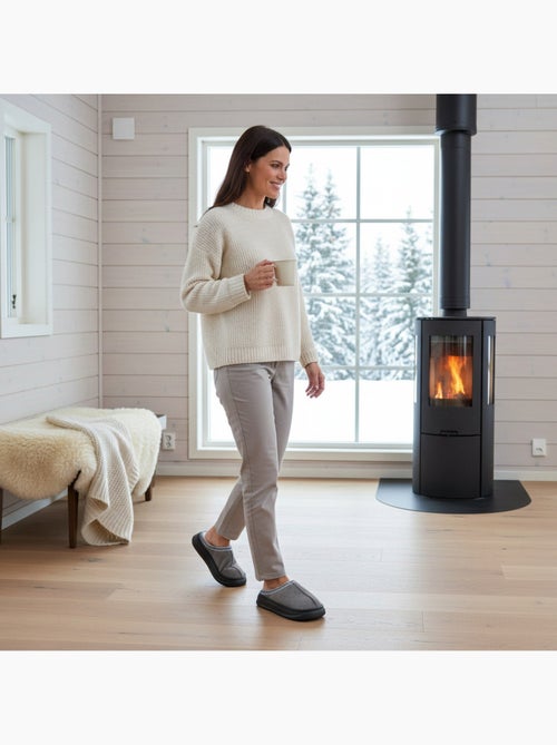 Ozabi mules femme style scandinave, intérieur fourré, semelle antidérapante - Kiabi