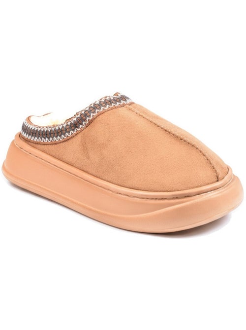 Ozabi mules femme style scandinave, intérieur fourré, semelle antidérapante - Kiabi