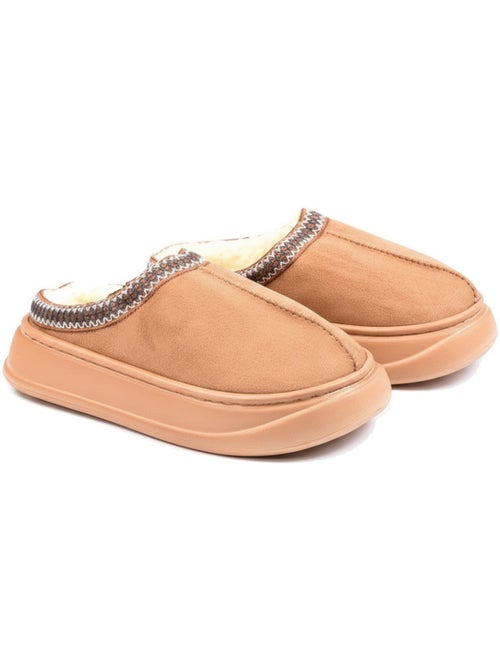 Ozabi mules femme style scandinave, intérieur fourré, semelle antidérapante - Kiabi