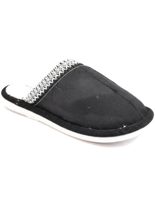 Ozabi mules femme unies, suédine synthétique, bordure tressée scandinave - Kiabi Ozabi mules femme unies, suédine synthétique, bordure tressée scandinave - Kiabi