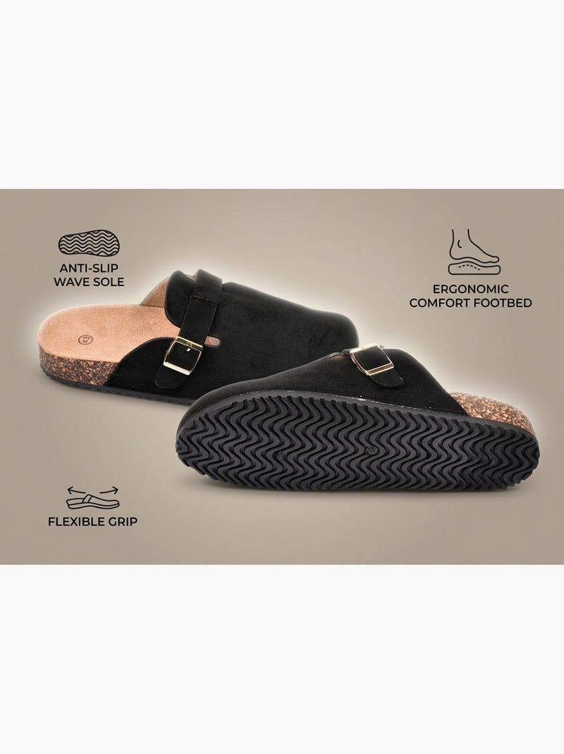 Ozabi mules sabots homme confort ergonomique boucle réglable Noir - Kiabi