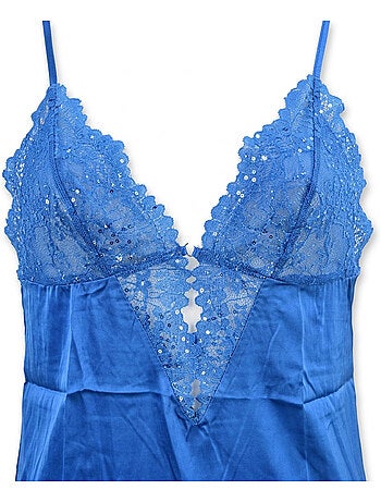 Ozabi nuisette en kimono dames satijn zijde-effect paillettenkant