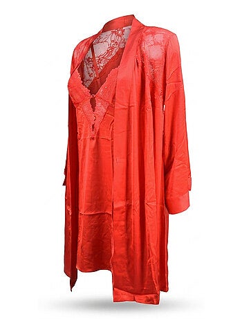 Ozabi nuisette en kimono dames satijn zijde-effect paillettenkant