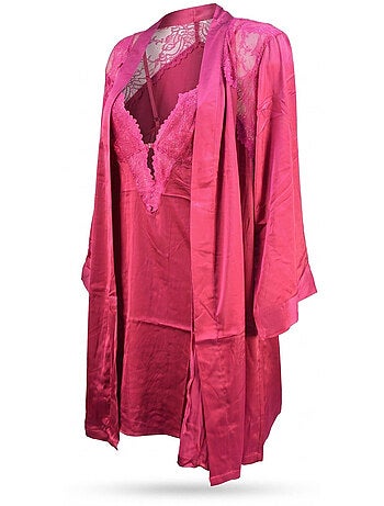 Ozabi nuisette en kimono dames satijn zijde-effect paillettenkant