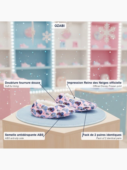 OZABI Pack 2 Paires Chaussons Fille Disney Fourrés Antidérapants - Kiabi OZABI Pack 2 Paires Chaussons Fille Disney Fourrés Antidérapants - Kiabi