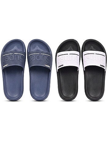 Ozabi pack 2 paires claquettes adulte eva microperforée