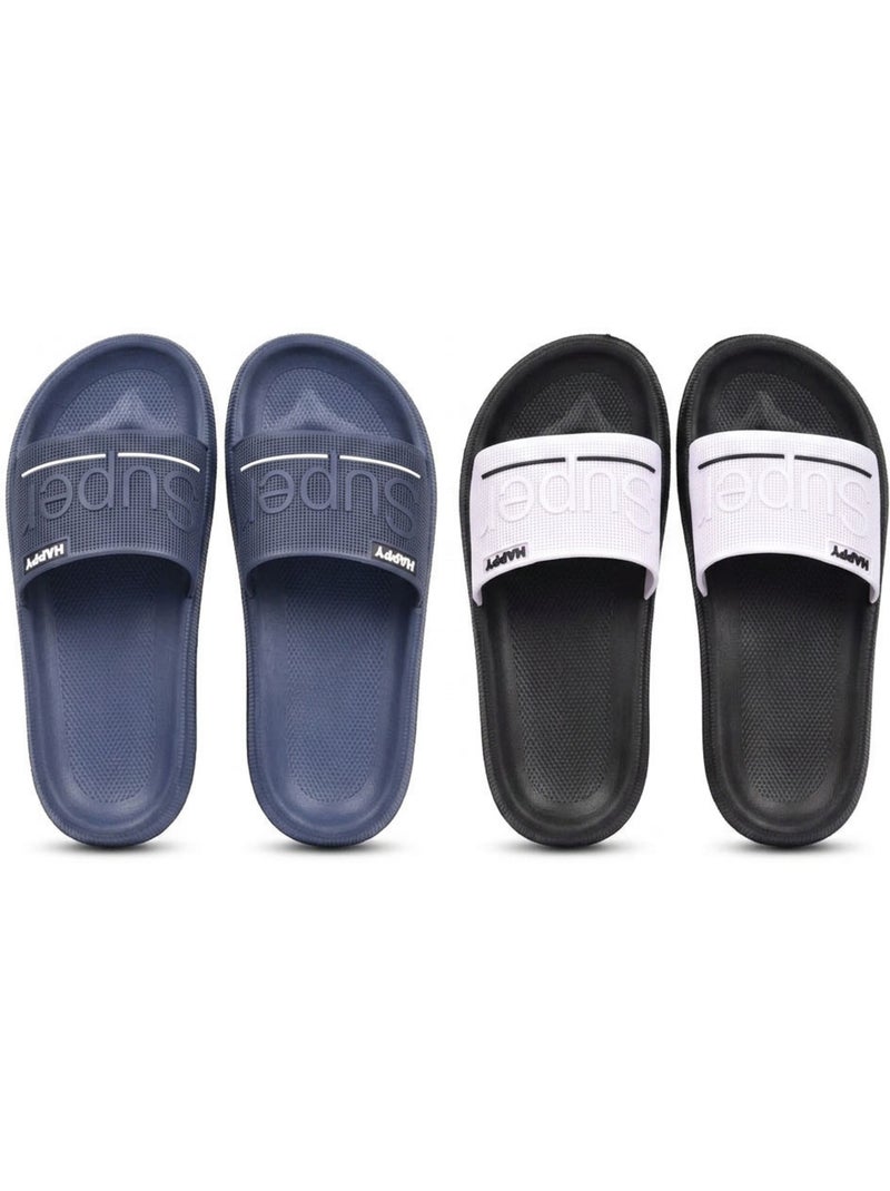 Ozabi pack 2 paires claquettes adulte eva microperforée Bleu marine - Kiabi