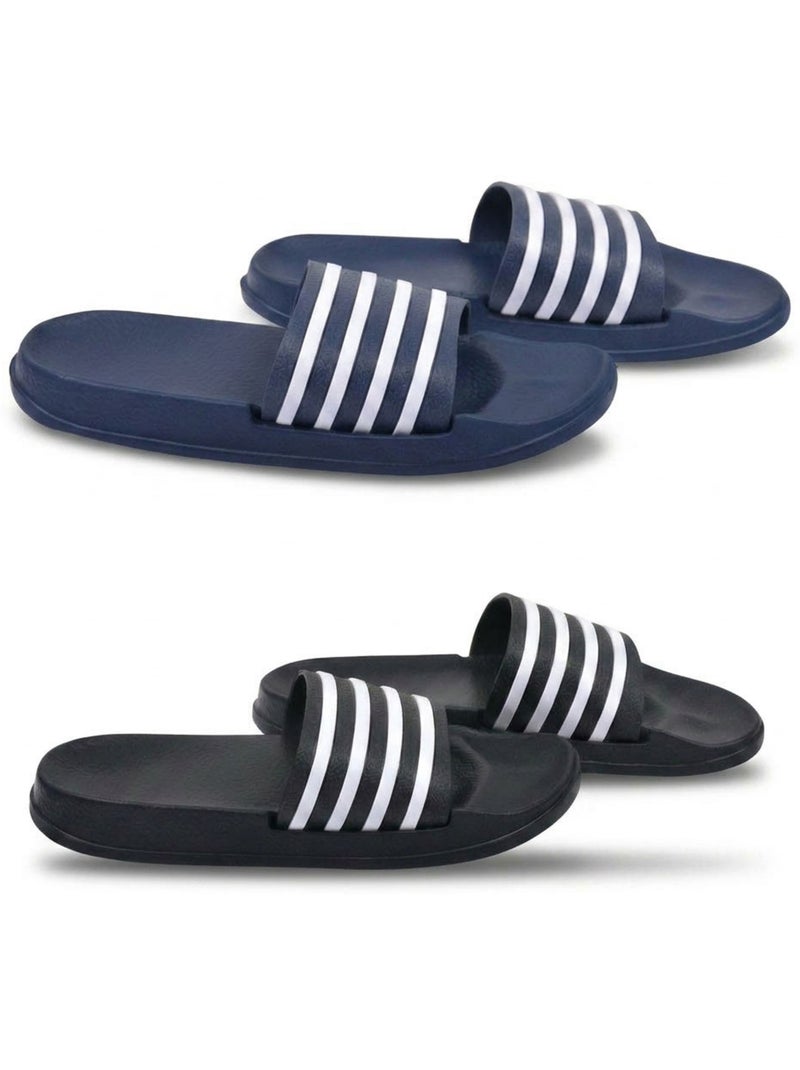 OZABI Pack 2 Paires Claquettes Enfant EVA Antidérapante Bleu marine - Kiabi