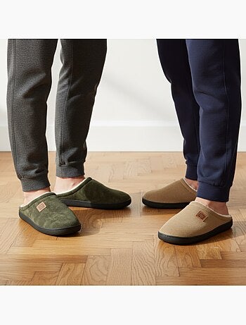 OZABI Pack 2 Paires Mules Homme Velours Côtelé Doublure Éponge