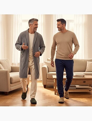 OZABI Pack 2 Paires Mules Homme Velours Côtelé Doublure Éponge