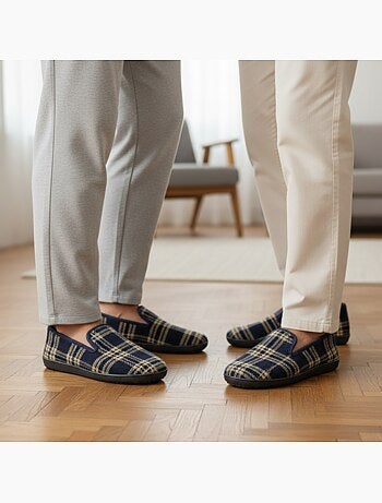 Ozabi pack de 2 paires pantoufles charentaises homme fabriquées en espagne