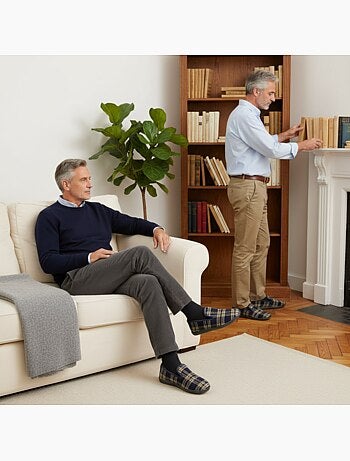 Ozabi pack de 2 paires pantoufles charentaises homme fabriquées en espagne