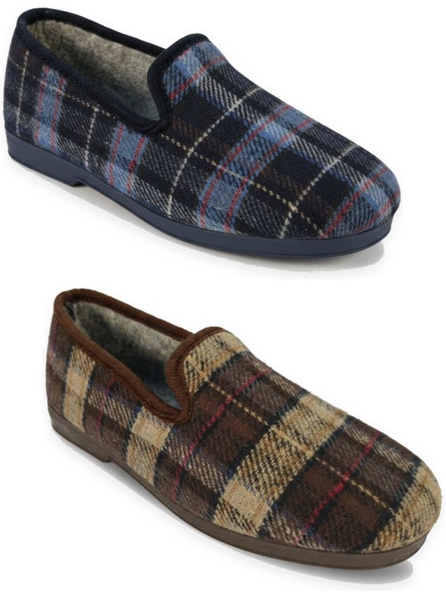 Ozabi pack de 2 paires pantoufles charentaises homme fabriquées en espagne - Kiabi Ozabi pack de 2 paires pantoufles charentaises homme fabriquées en espagne - Kiabi