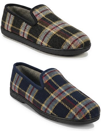 Ozabi pack de 2 paires pantoufles charentaises homme fabriquées en espagne