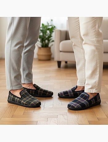 Ozabi pack de 2 paires pantoufles charentaises homme fabriquées en espagne