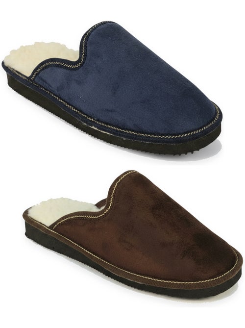 Ozabi pack de 2 paires pantoufles mules homme fabriquées en espagne - Kiabi Ozabi pack de 2 paires pantoufles mules homme fabriquées en espagne - Kiabi