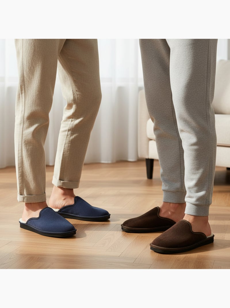 Ozabi pack de 2 paires pantoufles mules homme fabriquées en espagne Marron - Kiabi