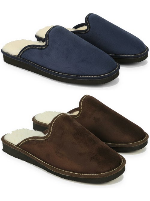 Ozabi pack de 2 paires pantoufles mules homme fabriquées en espagne - Kiabi Ozabi pack de 2 paires pantoufles mules homme fabriquées en espagne - Kiabi