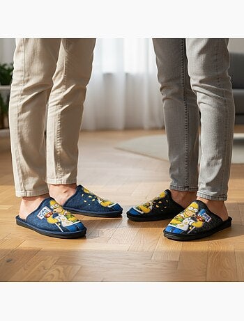Ozabi pack de 2 paires pantoufles mules homme fantaisie motif dessin animé