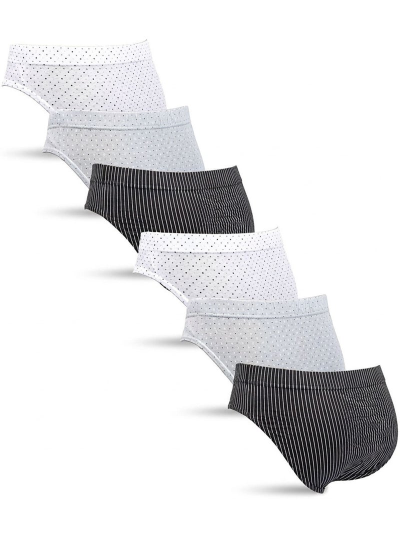 OZABI Pack Slips Homme 100% Coton – Lot de 6 Bleu Bleu Gris - Kiabi