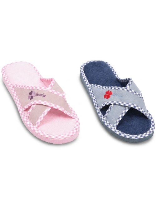 OZABI Pantoffelmule dames set 2 paar gekruiste bandjes print - Kiabi OZABI Pantoffelmule dames set 2 paar gekruiste bandjes print - Kiabi