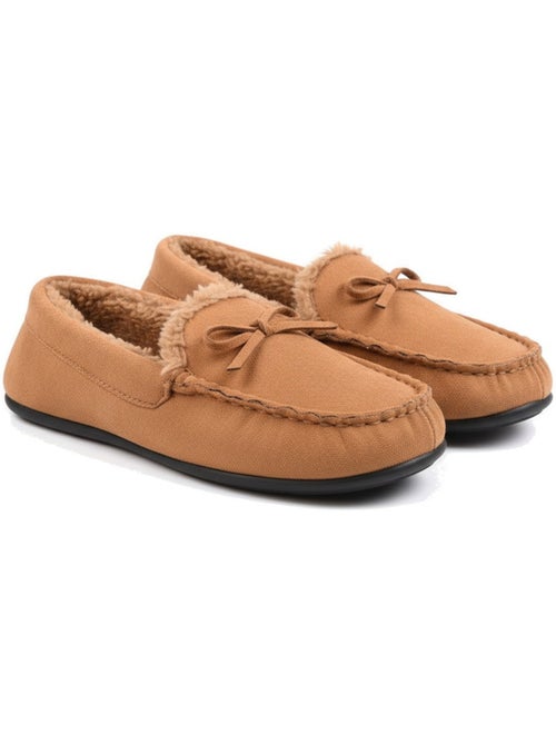 Ozabi pantoffels dames gesloten, effen suède, strik, gevoerd - Kiabi Ozabi pantoffels dames gesloten, effen suède, strik, gevoerd - Kiabi