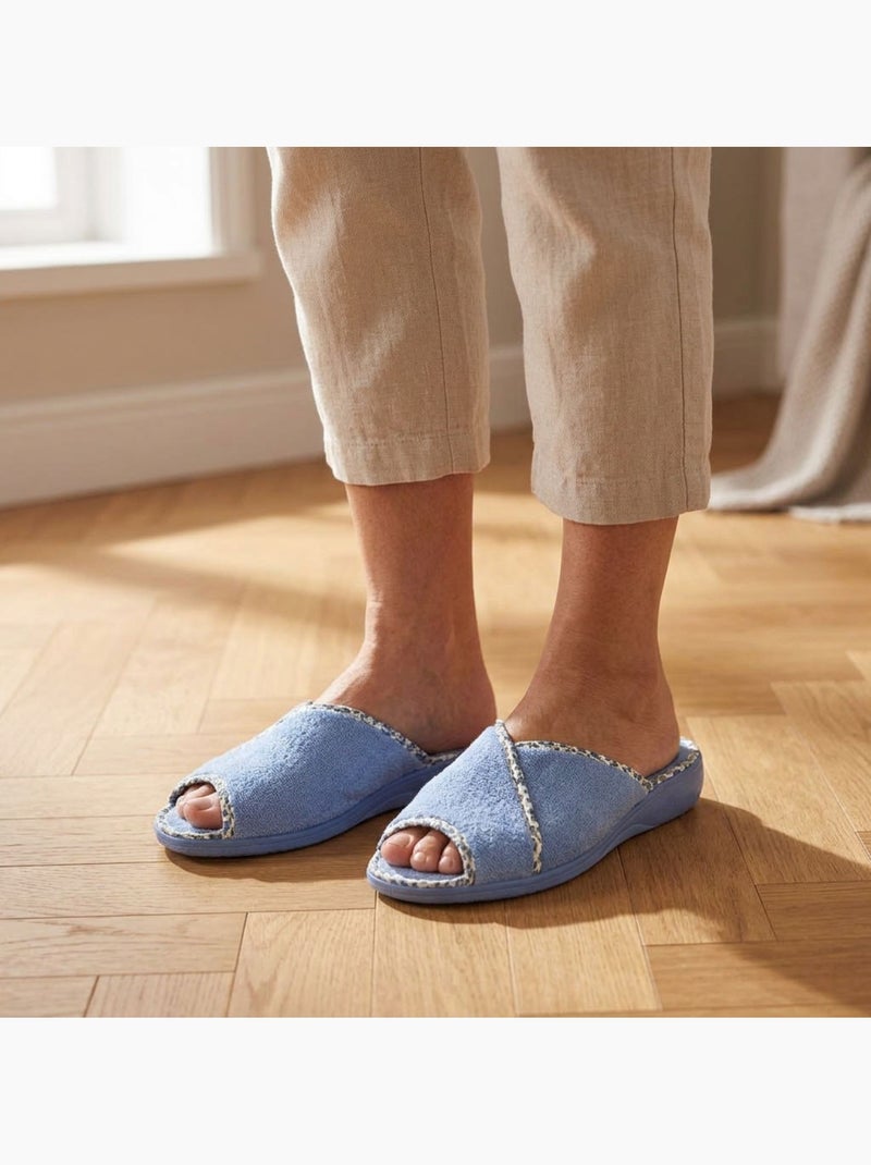 OZABI-Pantoufle Mule Femme Eponge Respirante Fabrication Espagnole, Bout Ouvert Bleu ciel - Kiabi