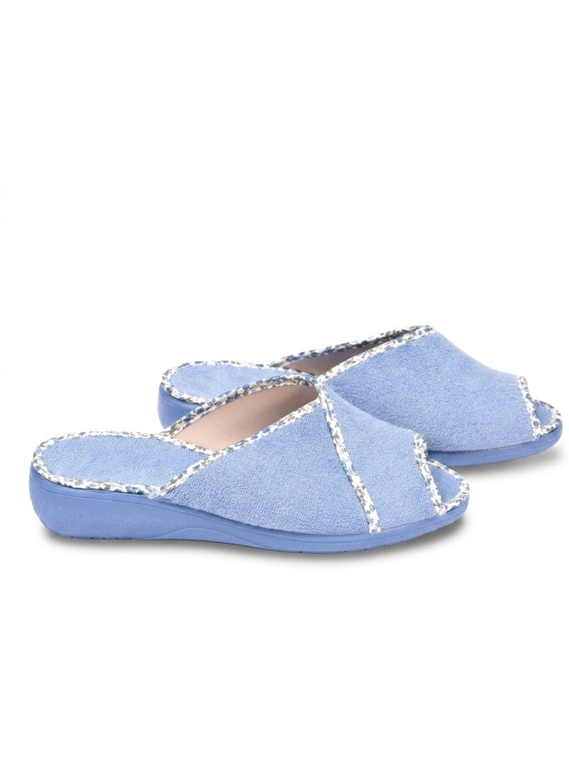 OZABI-Pantoufle Mule Femme Eponge Respirante Fabrication Espagnole, Bout Ouvert Bleu ciel - Kiabi