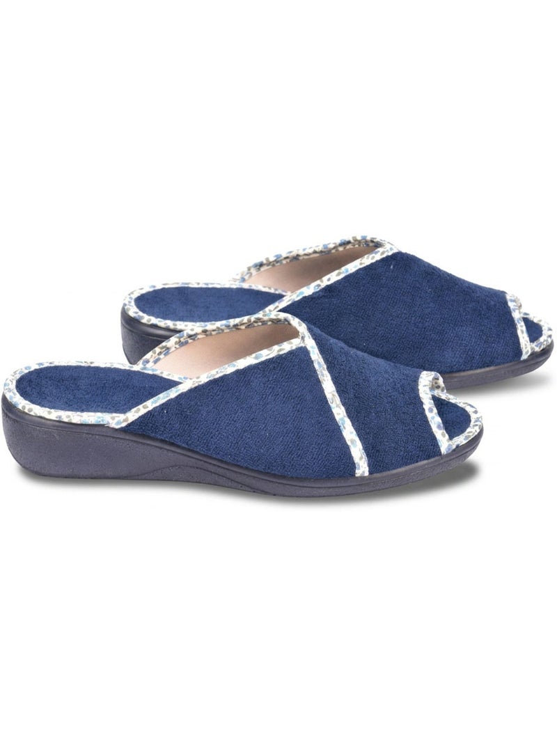 OZABI-Pantoufle Mule Femme Eponge Respirante Fabrication Espagnole, Bout Ouvert Bleu marine - Kiabi