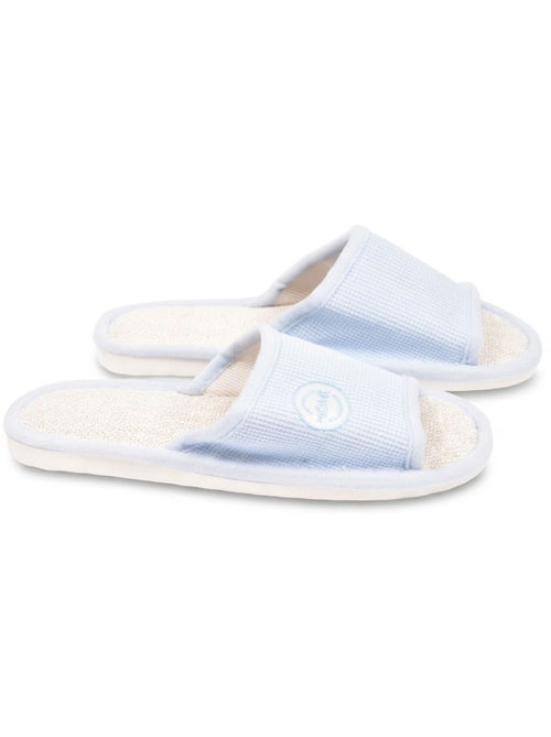 OZABI-Pantoufle Mule Femme Pack 2 Paires Tissu Gaufre Bout Ouvert - Kiabi