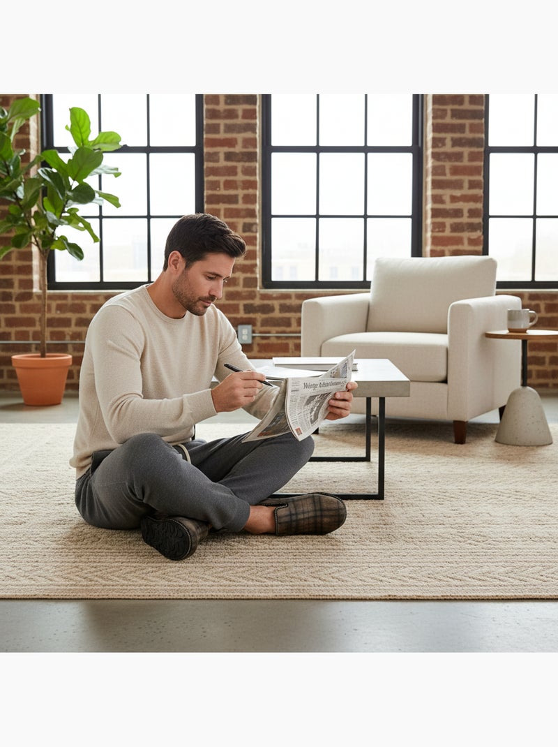 Ozabi pantoufles charentaises homme fabriquées en espagne broderie fantaisie Marron clair - Kiabi