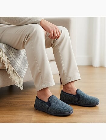 Ozabi pantoufles charentaises homme fabriquées en espagne, effet structuré
