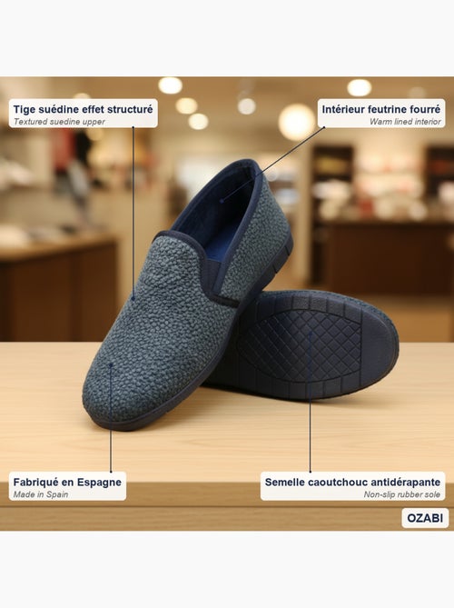 Ozabi pantoufles charentaises homme fabriquées en espagne, effet structuré - Kiabi Ozabi pantoufles charentaises homme fabriquées en espagne, effet structuré - Kiabi