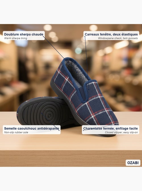 Ozabi pantoufles charentaises homme fourrées carreaux fenêtre antidérapantes - Kiabi Ozabi pantoufles charentaises homme fourrées carreaux fenêtre antidérapantes - Kiabi