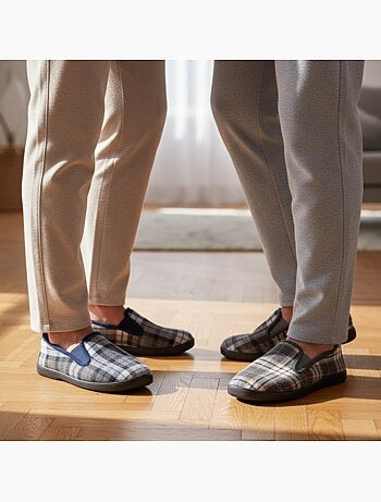 Ozabi pantoufles charentaises homme pack de 2 paires semelle antidérapante