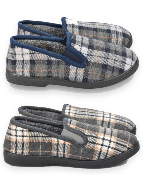 Ozabi pantoufles charentaises homme pack de 2 paires semelle antidérapante - Kiabi Ozabi pantoufles charentaises homme pack de 2 paires semelle antidérapante - Kiabi