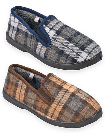 Ozabi pantoufles charentaises homme pack de 2 paires semelle antidérapante