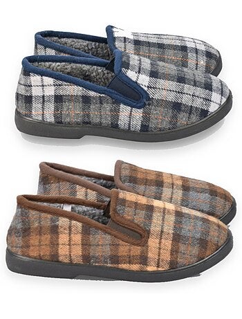 Ozabi pantoufles charentaises homme pack de 2 paires semelle antidérapante