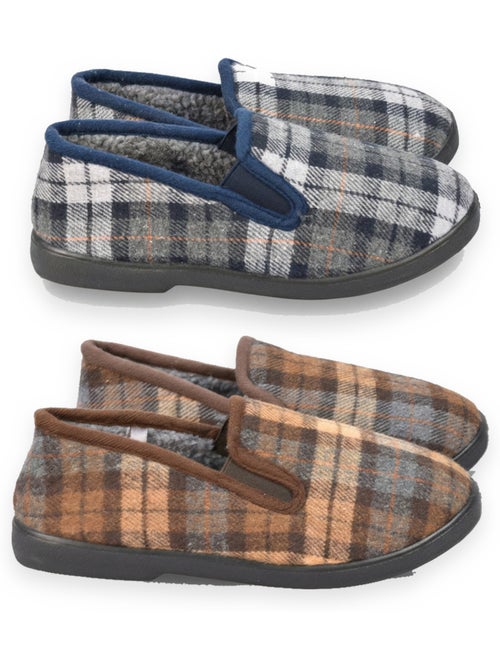 Ozabi pantoufles charentaises homme pack de 2 paires semelle antidérapante - Kiabi Ozabi pantoufles charentaises homme pack de 2 paires semelle antidérapante - Kiabi