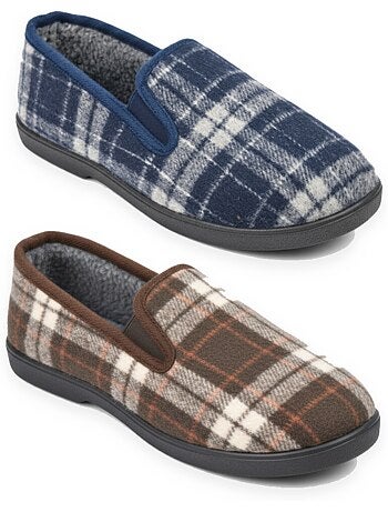 Ozabi pantoufles charentaises homme pack de 2 paires semelle antidérapante