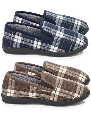 Ozabi pantoufles charentaises homme pack de 2 paires semelle antidérapante