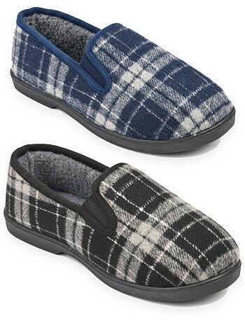 Ozabi pantoufles charentaises homme pack de 2 paires semelle antidérapante