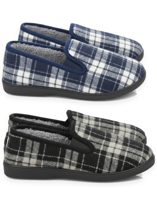 Ozabi pantoufles charentaises homme pack de 2 paires semelle antidérapante - Kiabi Ozabi pantoufles charentaises homme pack de 2 paires semelle antidérapante - Kiabi