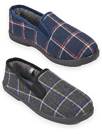 Ozabi pantoufles charentaises homme pack de 2 paires semelle antidérapante