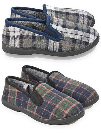 Ozabi pantoufles charentaises homme pack de 2 paires semelle antidérapante