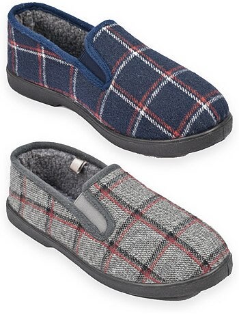 Ozabi pantoufles charentaises homme pack de 2 paires semelle antidérapante