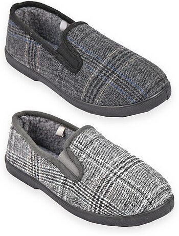 Ozabi pantoufles charentaises homme pack de 2 paires semelle antidérapante