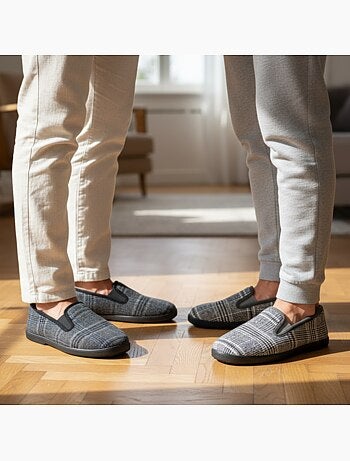 Ozabi pantoufles charentaises homme pack de 2 paires semelle antidérapante