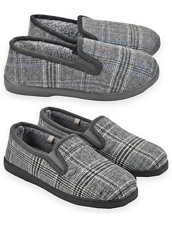 Ozabi pantoufles charentaises homme pack de 2 paires semelle antidérapante
